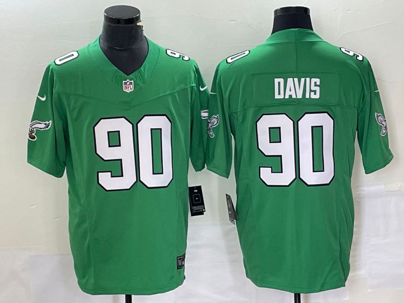 Men Philadelphia Eagles #90 Davis Green 2023 Nike Vapor Limited NFL Jersey